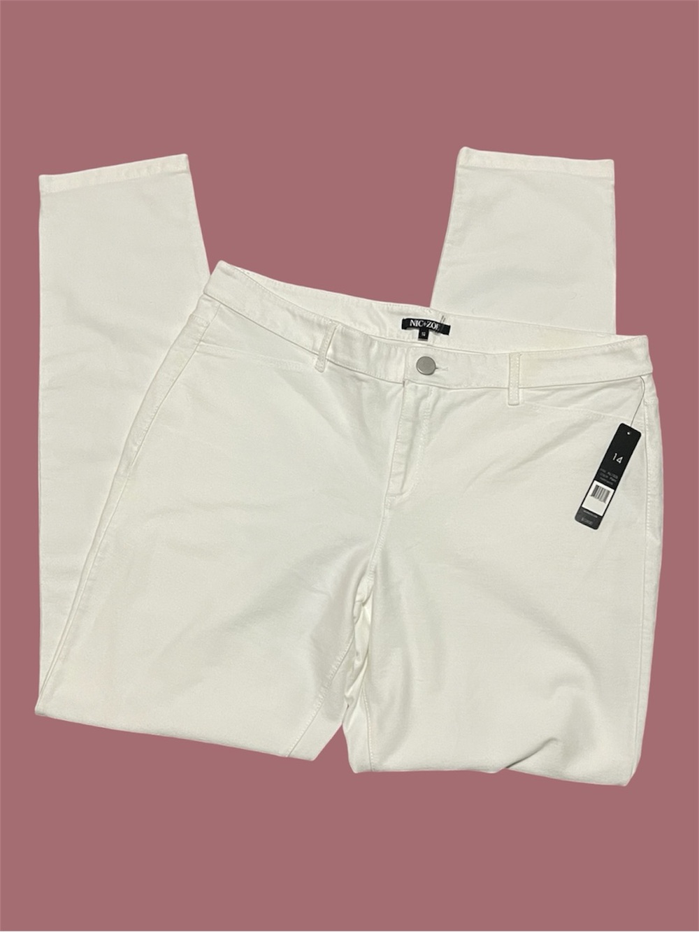 NWT Nic+Zoe white skinny jeans size women’s 14